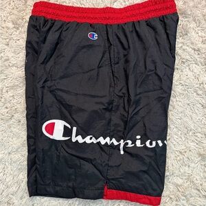 Champion Black Shorts with Red Trim